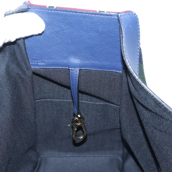 LOEWE Hammock Hand Bag Canvas 2way Navy Gold Auth 198690M