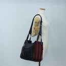 LOEWE Hammock Hand Bag Canvas 2way Navy Gold Auth 198690M-26