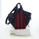 LOEWE Hammock Hand Bag Canvas 2way Navy Gold Auth 198690M-12