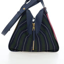 LOEWE Hammock Hand Bag Canvas 2way Navy Gold Auth 198690M-4