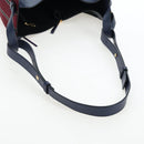 LOEWE Hammock Hand Bag Canvas 2way Navy Gold Auth 198690M-8