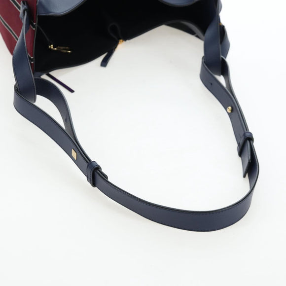 LOEWE Hammock Hand Bag Canvas 2way Navy Gold Auth 198690M