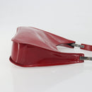 GUCCI Shoulder Bag Patent leather Red Silver 001 3767 Auth 198691-3