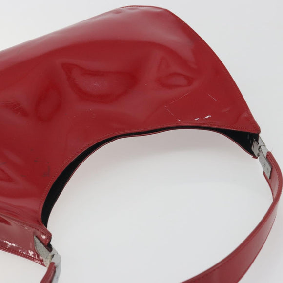 GUCCI Shoulder Bag Patent leather Red Silver 001 3767 Auth 198691