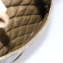 CHANEL Matelasse Cambon Line Hand Bag Leather Khaki CC Auth 198693-22