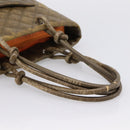 CHANEL Matelasse Cambon Line Hand Bag Leather Khaki CC Auth 198693-7