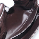BOTTEGA VENETA INTRECCIATO Shoulder Bag Leather Dark Brown Gold Auth 198694V-16