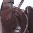 BOTTEGA VENETA INTRECCIATO Shoulder Bag Leather Dark Brown Gold Auth 198694V-17
