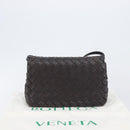 BOTTEGA VENETA INTRECCIATO Shoulder Bag Leather Dark Brown Gold Auth 198694V-23