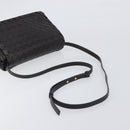 BOTTEGA VENETA INTRECCIATO Shoulder Bag Leather Dark Brown Gold Auth 198694V-7