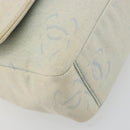 CHANEL Shoulder Bag Denim Light Blue Silver CC Auth 198695A-15