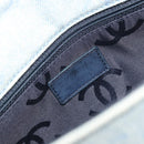 CHANEL Shoulder Bag Denim Light Blue Silver CC Auth 198695A-20