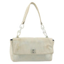 CHANEL Shoulder Bag Denim Light Blue Silver CC Auth 198695A-13