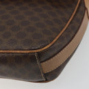 CELINE Macadam Canvas Shoulder Bag PVC Leather Brown Gold Auth 198697-10
