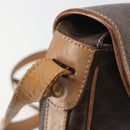 CELINE Macadam Canvas Shoulder Bag PVC Leather Brown Gold Auth 198697-14