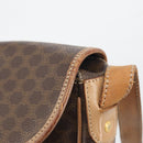 CELINE Macadam Canvas Shoulder Bag PVC Leather Brown Gold Auth 198697-16