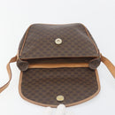 CELINE Macadam Canvas Shoulder Bag PVC Leather Brown Gold Auth 198697-17
