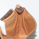 CELINE Macadam Canvas Shoulder Bag PVC Leather Brown Gold Auth 198697-20