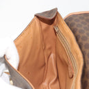 CELINE Macadam Canvas Shoulder Bag PVC Leather Brown Gold Auth 198697-21