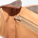 CELINE Macadam Canvas Shoulder Bag PVC Leather Brown Gold Auth 198697-22