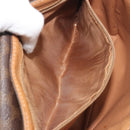CELINE Macadam Canvas Shoulder Bag PVC Leather Brown Gold Auth 198697-23