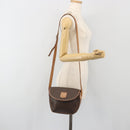 CELINE Macadam Canvas Shoulder Bag PVC Leather Brown Gold Auth 198697-24