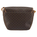CELINE Macadam Canvas Shoulder Bag PVC Leather Brown Gold Auth 198697-3