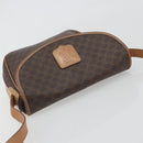 CELINE Macadam Canvas Shoulder Bag PVC Leather Brown Gold Auth 198697-6