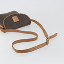 CELINE Macadam Canvas Shoulder Bag PVC Leather Brown Gold Auth 198697-7