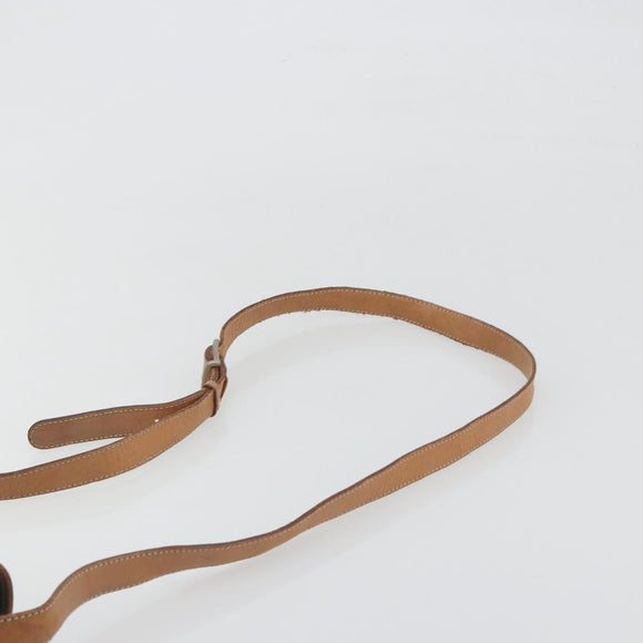 CELINE Macadam Canvas Shoulder Bag PVC Leather Brown Gold Auth 198697