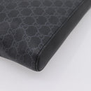 GUCCI GG Supreme Sherry Line Courier Bag PVC Black Silver 474137 Auth 198699M-12