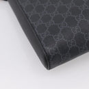 GUCCI GG Supreme Sherry Line Courier Bag PVC Black Silver 474137 Auth 198699M-13