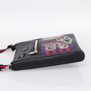 GUCCI GG Supreme Sherry Line Courier Bag PVC Black Silver 474137 Auth 198699M-4