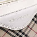 BURBERRY Nova Check Hand Bag Canvas Beige Silver Auth 198700A-14