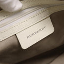 BURBERRY Nova Check Hand Bag Canvas Beige Silver Auth 198700A-16