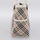 BURBERRY Nova Check Hand Bag Canvas Beige Silver Auth 198700A-4