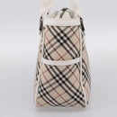 BURBERRY Nova Check Hand Bag Canvas Beige Silver Auth 198700A-5