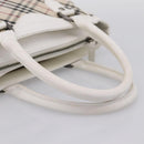BURBERRY Nova Check Hand Bag Canvas Beige Silver Auth 198700A-7