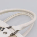 BURBERRY Nova Check Hand Bag Canvas Beige Silver Auth 198700A-8