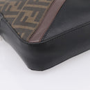 FENDI Zucca Canvas Diagonal Camera Case Bag PVC Brown Black Auth 198702V-9