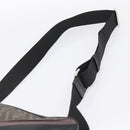 FENDI Zucca Canvas Diagonal Camera Case Bag PVC Brown Black Auth 198702V-8