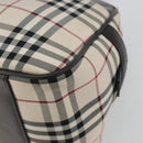 BURBERRY Nova Check Hand Bag Canvas Beige Silver Auth 198703A-9