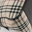 BURBERRY Nova Check Hand Bag Canvas Beige Silver Auth 198703A-14