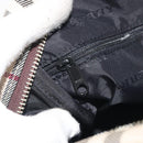 BURBERRY Nova Check Hand Bag Canvas Beige Silver Auth 198703A-21
