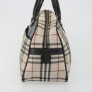 BURBERRY Nova Check Hand Bag Canvas Beige Silver Auth 198703A-3