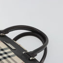 BURBERRY Nova Check Hand Bag Canvas Beige Silver Auth 198703A-8