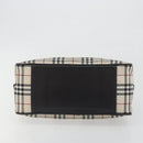 BURBERRY Nova Check Hand Bag Canvas Beige Silver Auth 198703A-5