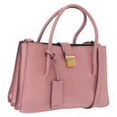Miu Miu Hand Bag Leather 2way Pink Gold Auth 198705A-1