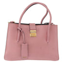 Miu Miu Hand Bag Leather 2way Pink Gold Auth 198705A-13