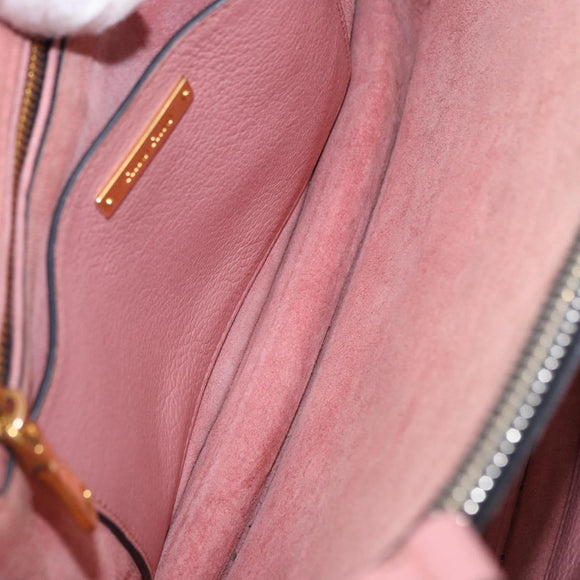 Miu Miu Hand Bag Leather 2way Pink Gold Auth 198705A